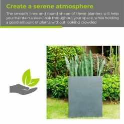 KANTE 26.8 in. Tall Charcoal Lightweight Concrete Modern Long and High Rectangle Planter -KANTE Sales charcoal kante plant pots rf0111a c60121 1f 1000