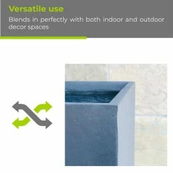 KANTE 26.8 in. Tall Charcoal Lightweight Concrete Modern Long and High Rectangle Planter -KANTE Sales charcoal kante plant pots rf0111a c60121 44 1000