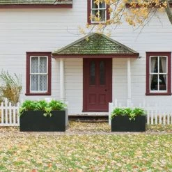 KANTE 31.4 in. & 23.6 in. L Rectangular Charcoal Lightweight Long Low Planters w/Drainage Hole (Set of 2), Outdoor/Indoor -KANTE Sales charcoal kante plant pots rf0147ab c60121 fa 1000