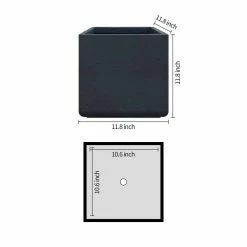 KANTE 11.81 x 11.81 in. Square Charcoal Lightweight Concrete and Weather Resistant Fiberglass Planter w/Drainage Hole 13 KANTE 11.81 x 11.81 in. Square Charcoal Lightweight Concrete and Weather Resistant Fiberglass Planter w/Drainage Hole -KANTE Sales charcoal kante plant pots rf0221b c60121 4f 1000