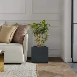 KANTE 11.81 x 11.81 in. Square Charcoal Lightweight Concrete and Weather Resistant Fiberglass Planter w/Drainage Hole 16 KANTE 11.81 x 11.81 in. Square Charcoal Lightweight Concrete and Weather Resistant Fiberglass Planter w/Drainage Hole -KANTE Sales charcoal kante plant pots rf0221b c60121 fa 1000