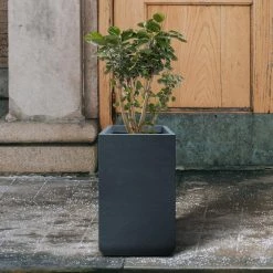 KANTE 27.6 in. H Square Charcoal Concrete and Fiberglass Tall Planter Outdoor Indoor Lightweight Plant Pots -KANTE Sales charcoal kante plant pots rf0222c c60121 4f 1000