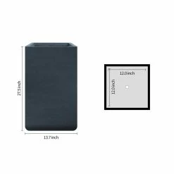 KANTE 27.6 in. H Square Charcoal Concrete and Fiberglass Tall Planter Outdoor Indoor Lightweight Plant Pots -KANTE Sales charcoal kante plant pots rf0222c c60121 76 1000