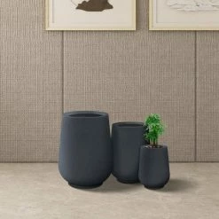 KANTE 26.5 in., 20 in. & 13.1 in. H Round Charcoal Concrete Tall Planters (Set of 3), Outdoor Indoor Large with Drainage Holes 20 KANTE 26.5 in., 20 in. & 13.1 in. H Round Charcoal Concrete Tall Planters (Set of 3), Outdoor Indoor Large with Drainage Holes -KANTE Sales charcoal kante plant pots rf2015023abc c60121 76 1000