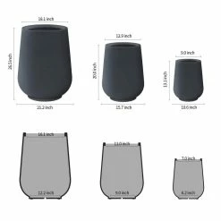 KANTE 26.5 in., 20 in. & 13.1 in. H Round Charcoal Concrete Tall Planters (Set of 3), Outdoor Indoor Large with Drainage Holes 15 KANTE 26.5 in., 20 in. & 13.1 in. H Round Charcoal Concrete Tall Planters (Set of 3), Outdoor Indoor Large with Drainage Holes -KANTE Sales charcoal kante plant pots rf2015023abc c60121 c3 1000