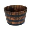 Vigoro 25.98 in. Dia x 16.54 in. H Round Wooden Barrel Planter -KANTE Sales dark wood vigoro barrel planters hl6642 64 1000