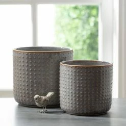 SULLIVANS Dusty Blue Ceramic Pot - Set of 2 -KANTE Sales dusty blue sullivans plant pots cm2978 1f 1000
