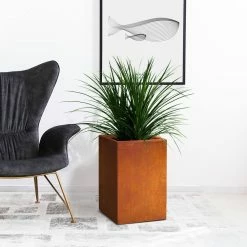 KANTE 19 in. H Faux Weathering Steel Concrete Tall Square Planter, Modern Outdoor/Indoor Lightweight with Drainage Hole 14 KANTE 19 in. H Faux Weathering Steel Concrete Tall Square Planter, Modern Outdoor/Indoor Lightweight with Drainage Hole -KANTE Sales faux weathering steel kante plant pots rf0007c c91942 1f 1000