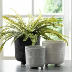 SULLIVANS Black, White & Gray Ceramic Planters - Set Of 3 10 SULLIVANS Black, White & Gray Ceramic Planters - Set Of 3 -KANTE Sales glaze sullivans plant pots cm2970 1f 1000