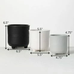 SULLIVANS Black, White & Gray Ceramic Planters - Set Of 3 11 SULLIVANS Black, White & Gray Ceramic Planters - Set Of 3 -KANTE Sales glaze sullivans plant pots cm2970 44 1000