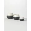 SULLIVANS Black And White Ceramic Pot - Set of 3 -KANTE Sales glaze sullivans plant pots cm2971 64 1000