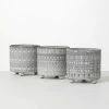 SULLIVANS Gray Geometric Print Cement Pot - Set of 3 -KANTE Sales gray patterned sullivans plant pots cmt1207 64 1000