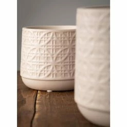 SULLIVANS Gray Ceramic Planter (Set of 2) -KANTE Sales gray sullivans plant pots cm2943 1f 1000