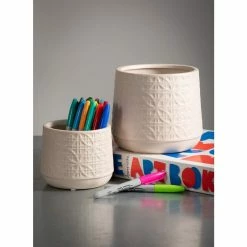 SULLIVANS Gray Ceramic Planter (Set of 2) -KANTE Sales gray sullivans plant pots cm2943 4f 1000