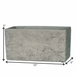 SULLIVANS Gray Cement Rectangular Planter -KANTE Sales gray sullivans plant pots cmt1094 4f 1000