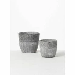 SULLIVANS Gray Cement Pot (Set of 2) 9 SULLIVANS Gray Cement Pot (Set of 2) -KANTE Sales gray sullivans plant pots cmt1187 1f 1000