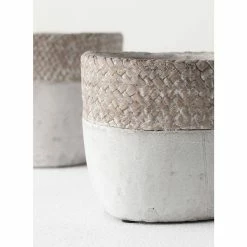 SULLIVANS Gray Cement Pot (Set of 2) 8 SULLIVANS Gray Cement Pot (Set of 2) -KANTE Sales gray sullivans plant pots cmt1187 4f 1000