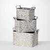SULLIVANS 9.5 in., 8.5 in. and 7.5 in. Gray Metal Flourish Planter with Handles - (Set of 3) -KANTE Sales gray sullivans plant pots met1823 64 1000