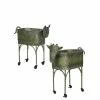 SULLIVANS Green Metal Farm Animal Planters (Set of 2) 1 SULLIVANS Green Metal Farm Animal Planters (Set of 2) -KANTE Sales green sullivans plant pots met1391 64 1000