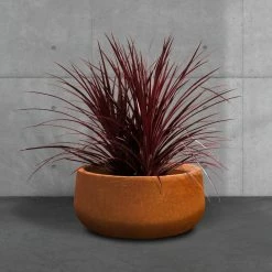 KANTE 16 in. Dia. Round Iron Oxide Concrete Bowl Planter, Outdoor Indoor Large Planter Pot with Drainage Hole -KANTE Sales iron oxide kante plant pots rc0051b c80621 44 1000