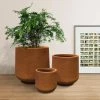 KANTE 17.3 in., 13.4 in., & 10.6 in. H Round Iron Oxide Concrete Planter (Set of 3) Outdoor Indoor Large Pots w/Drainage Holes -KANTE Sales iron oxide kante plant pots rf2015022bcd c80621 64 1000