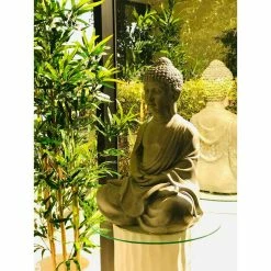 KANTE 25.6 in. H Natural Concrete/Fiberglass Indoor Outdoor Sitting Meditating Zen Buddha Statue -KANTE Sales kante garden statues osp141006 c80021 66 1000