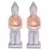 KANTE 12.8 in. H Gray Cement Buddha Garden Statue Tealight Candle Holder Ornament (2-Pack) -KANTE Sales kante garden statues sx20200174 64 1000