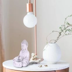 KANTE 6.5 in. H Gray Cement Sitting Buddha Garden Statue Tealight Candle Holder Ornament (2-Pack) -KANTE Sales kante garden statues sx20200177 1f 1000