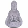 KANTE 6.5 in. H Gray Cement Sitting Buddha Garden Statue Tealight Candle Holder Ornament (2-Pack) -KANTE Sales kante garden statues sx20200178 64 1000