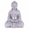 KANTE 14.17 in. H Gray Cement Meditating Buddha Garden Statue Tealight Candle Holder Ornament -KANTE Sales kante garden statues sx20200179 64 1000