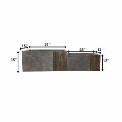 KANTE 31 in and 23 in. L Rectangular Lodgepole Concrete/Fiberglass Indoor Outdoor Elegant Long Planters (Set of 2) -KANTE Sales lodgepole kante plant pots osf0219ab c81051 44 1000