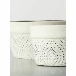 SULLIVANS Multi-Color Cement Dish Garden Pot (Set of 2) -KANTE Sales multicolor sullivans plant pots cmt1179 4f 1000