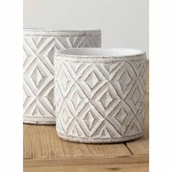 SULLIVANS Multi-Color Cement Patterned Pot (Set of 2) -KANTE Sales multicolor sullivans plant pots cmt1183 4f 1000