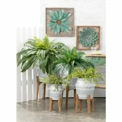 SULLIVANS Multi-Color Metal Planter On Stand (Set of 4) 7 SULLIVANS Multi-Color Metal Planter On Stand (Set of 4) -KANTE Sales multicolor sullivans plant pots met1686 4f 1000
