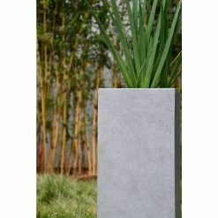 KANTE 28 in. H Square Natural Concrete/Fiberglass Indoor Outdoor Modern Seamless Tall Planter -KANTE Sales natural concrete kante plant pots osf0002c c80021 4f 1000