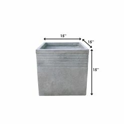 KANTE 15 in. W Square Natural Concrete/Fiberglass Indoor Outdoor Elegant Planter -KANTE Sales natural concrete kante plant pots osf0128b c80021 d4 1000