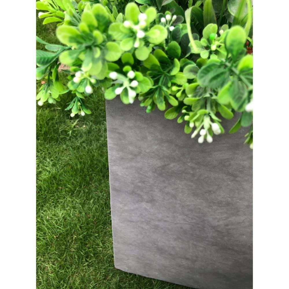 KANTE Set of 3 Lightweight Modern Square Outdoor Planters, 16 in., 12 in. and 10 in. Tall, Natural Concrete 5 KANTE Set of 3 Lightweight Modern Square Outdoor Planters, 16 in., 12 in. and 10 in. Tall, Natural Concrete - Image 3