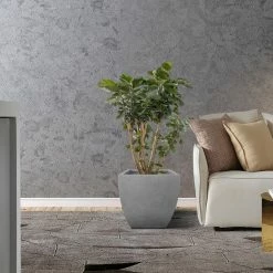 KANTE Square Natural Finish Lightweight Concrete & Weather Resistant Fiberglass Planters with Drainage Holes (Set of 3) -KANTE Sales natural concrete kante plant pots rf0126abc c80021 fa 1000