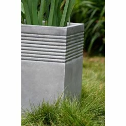 KANTE Small 15 in. Tall Natural Lightweight Concrete Modern Square Outdoor Planter -KANTE Sales natural concrete kante plant pots rf0128b c80021 d4 1000