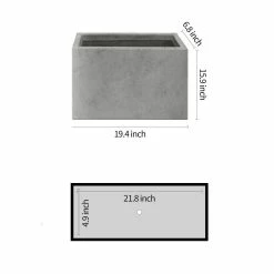 KANTE 6.89"W x 19.49"L x 15.94"H Rectangular Natural Finish Lightweight Concrete and Fiberglass Long Planter w/ Drainage Hole 13 KANTE 6.89"W x 19.49"L x 15.94"H Rectangular Natural Finish Lightweight Concrete and Fiberglass Long Planter w/ Drainage Hole -KANTE Sales natural concrete kante plant pots rf0260a c80021 4f 1000