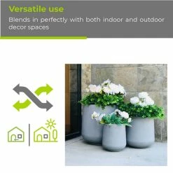 KANTE 17.3 in. Tall Natural Lightweight Concrete Footed Tulip Outdoor Round Planter (Set of 3) -KANTE Sales natural kante plant pots rf2015022bcd c80021 76 1000