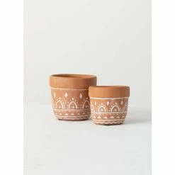 SULLIVANS Orange Cement Planter (Set of 2) 9 SULLIVANS Orange Cement Planter (Set of 2) -KANTE Sales orange sullivans plant pots cmt1180 1f 1000