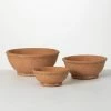 SULLIVANS Adobe Cement Dish Planter - Set of 3 -KANTE Sales orange sullivans plant pots cmt1218 64 1000