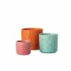 SULLIVANS Multi-Color Ceramic Floral Relief Flower Pot (Set of 3) -KANTE Sales pink blue orange sullivans plant pots cm2872 64 1000