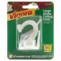 Vigoro 1.75 in. x 1.5 in. x 2.25 in. White Metal Large Ceiling Hook -KANTE Sales powder coating vigoro plant hangers 542229 40 1000