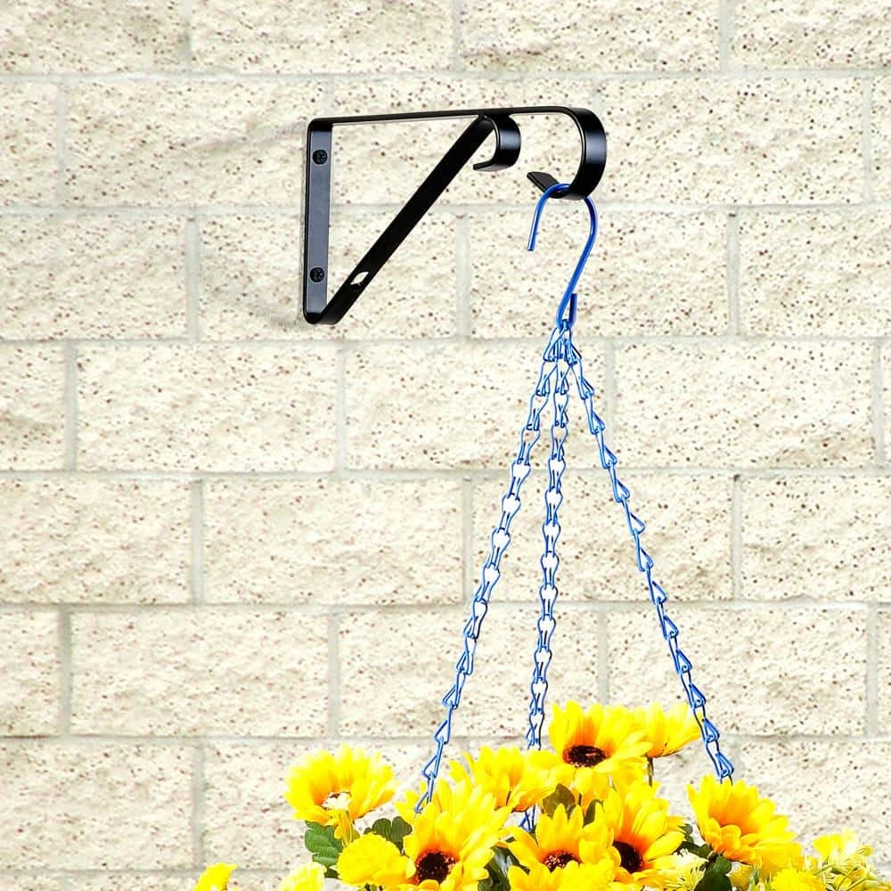 Vigoro 9.81 in. x 0.625 in. x 4.5 in. Black Iron Plant Bracket 8 Vigoro 9.81 in. x 0.625 in. x 4.5 in. Black Iron Plant Bracket - Image 6