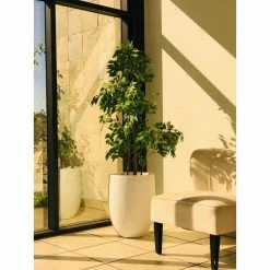 KANTE 21.7 in. H Round Pure White Concrete Indoor Outdoor Modern Tall Planter 20 KANTE 21.7 in. H Round Pure White Concrete Indoor Outdoor Modern Tall Planter -KANTE Sales pure white kante plant pots osc0066a c80011 76 1000