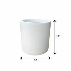 KANTE 9.8 in. W Round Pure White Concrete/Fiberglass Indoor Outdoor Modern Seamless Planter -KANTE Sales pure white kante plant pots osc0119a c80011 44 1000