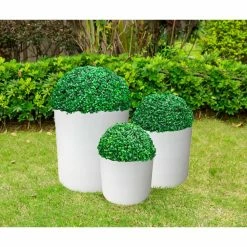 KANTE 15.8 in. x 12.9 in. & 9.8 in. W Round Pure White Concrete/Fiberglass Indoor Outdoor Modern Seamless Planters (Set of 3) 7 KANTE 15.8 in. x 12.9 in. & 9.8 in. W Round Pure White Concrete/Fiberglass Indoor Outdoor Modern Seamless Planters (Set of 3) -KANTE Sales pure white kante plant pots osc0119abc c80011 c3 1000