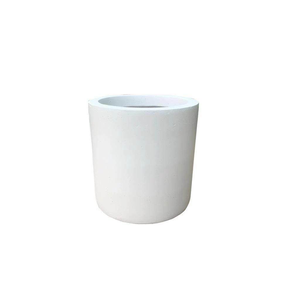 KANTE 12.9 in. W Round Pure White Concrete/Fiberglass Indoor Outdoor Modern Seamless Planter 4 KANTE 12.9 in. W Round Pure White Concrete/Fiberglass Indoor Outdoor Modern Seamless Planter - Image 2